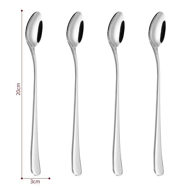 Vinsani 8pcs SS Long Handle Latte Spoons 0000259 - Image 4