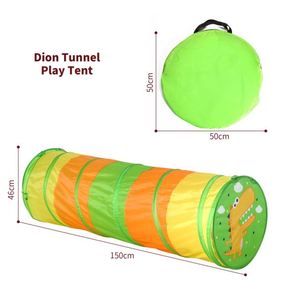 SOKA Play Tunnel Green Pop Up Dino Dinosaur Indoor or Outdoor Garden Play Tent for Kids Childrens - Image 3