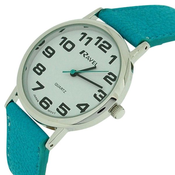 Ravel Unisex Classic Big Dial Blue Leather Strap Watch R0105.13.16A - Image 2
