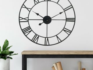 40CM ROMAN METAL CLOCK BLACK