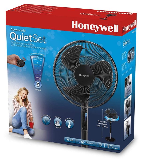 Honeywell Advanced QuietSet 16" Stand Fan With Noise Reduction Technology - Black UK Plug - Image 7