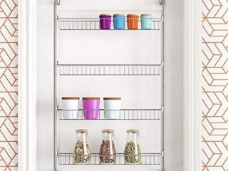 4 Tier Over Door Hanging Rack / Shelves For Pantry Or Storage Cupboard