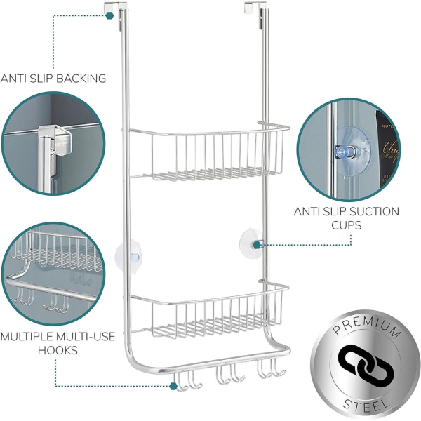 Over Door Shower Caddy In Nano Coating - Image 8