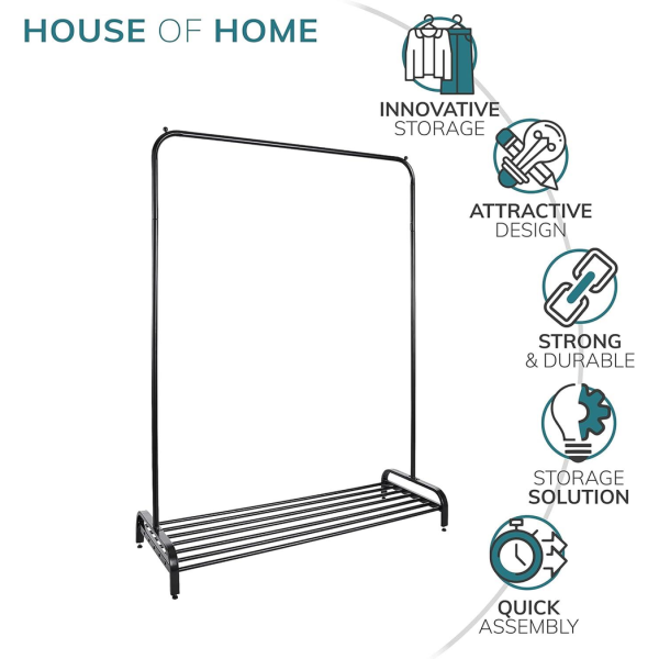 Clothes Rail In Black Powder Coating - Image 3