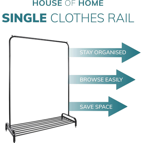 Clothes Rail In Black Powder Coating - Image 7
