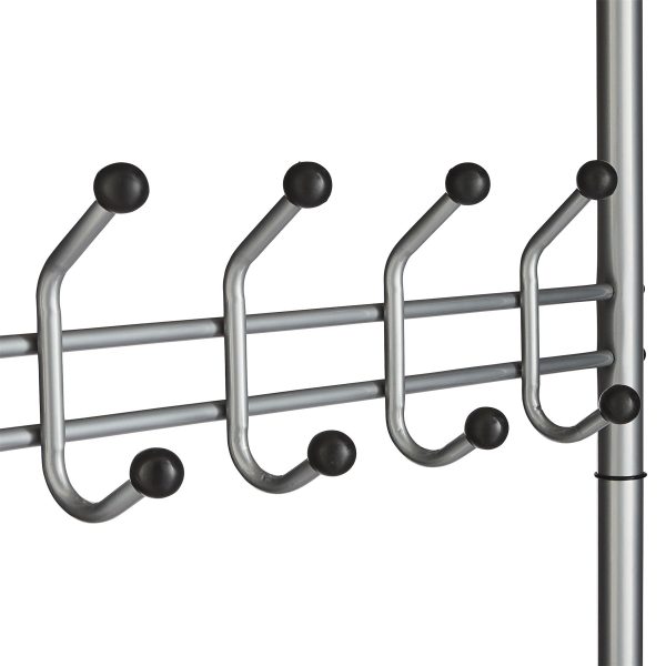 Multi Purpose Stand 18 Hooks For Clothes Shoes Hats Bags - Grey - Image 2