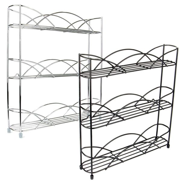 Freestanding Spice Rack Chrome or Black Powder Coated Finish
