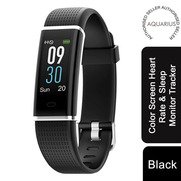 Aquarius AQ200 Color Screen Heart Rate & Sleep Monitor Tracker, Black