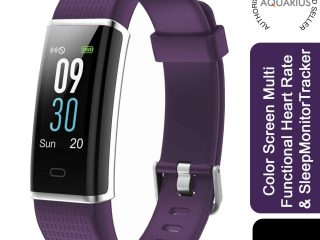 Aquarius AQ200 Color Screen Heart Rate & Sleep Monitor Tracker, Purple