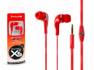 Sounds XS20 Music on the Move Earbuds with Slim Microphone with Mic, Red
