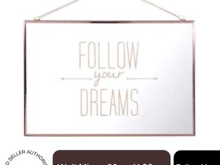 Wall Mirror 20cm X 30cm X 1cm Decorative Follow Your Dream Mirror