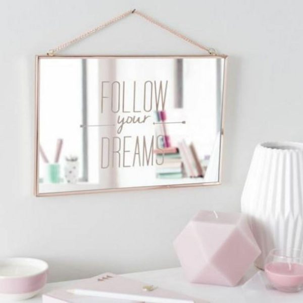 Wall Mirror 20cm X 30cm X 1cm Decorative Follow Your Dream Mirror - Image 4