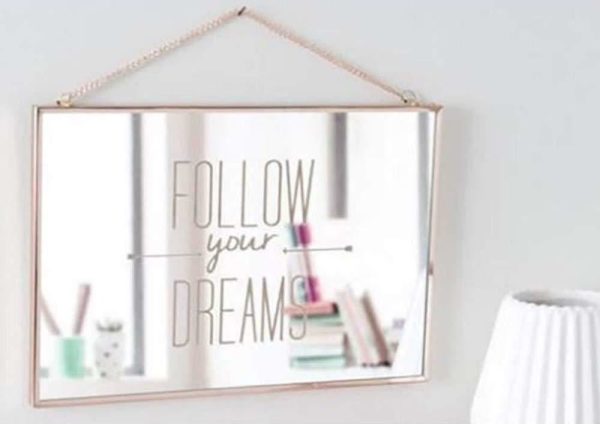 Wall Mirror 20cm X 30cm X 1cm Decorative Follow Your Dream Mirror - Image 2