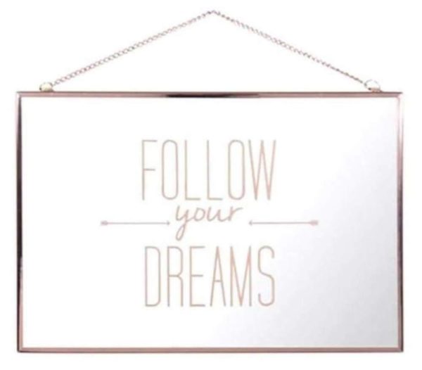 Wall Mirror 20cm X 30cm X 1cm Decorative Follow Your Dream Mirror - Image 3