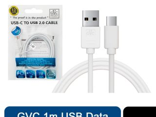 GVC USB to Type C Data Cable for Syncing & Charging, 1 Metre - White
