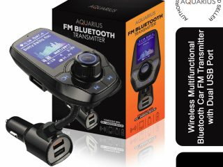 Aquarius WirelessMultifunctional Bluetooth Car FM Transmitter with Dual USB Port