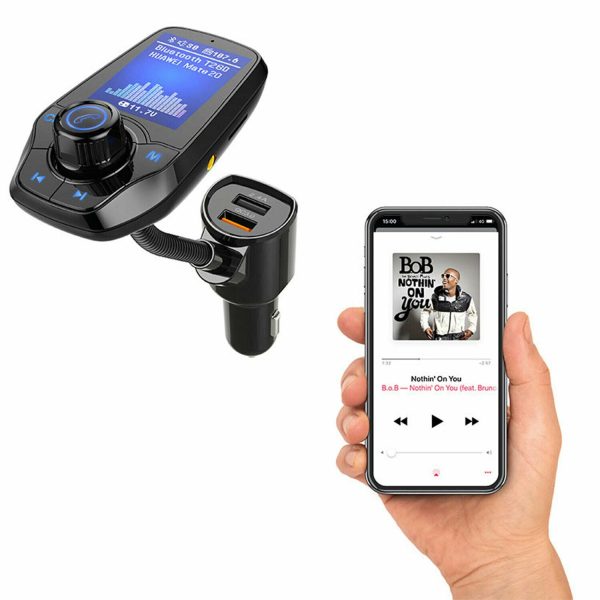 Aquarius WirelessMultifunctional Bluetooth Car FM Transmitter with Dual USB Port - Image 2