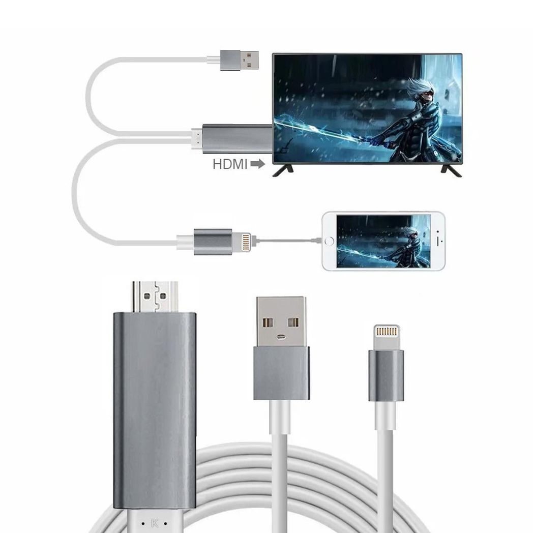 Aquarius Full HD Support HDMI Connector Cable for Phone/Pad Space Grey - Image 4