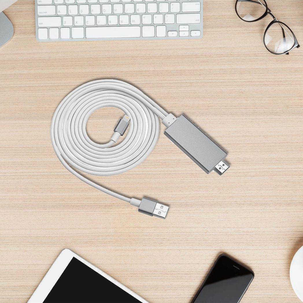 Aquarius Full HD Support HDMI Connector Cable for Phone/Pad Space Grey - Image 7