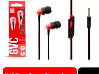 GVC Bass Power Stereo Sound Noise Isolating Earphones Red