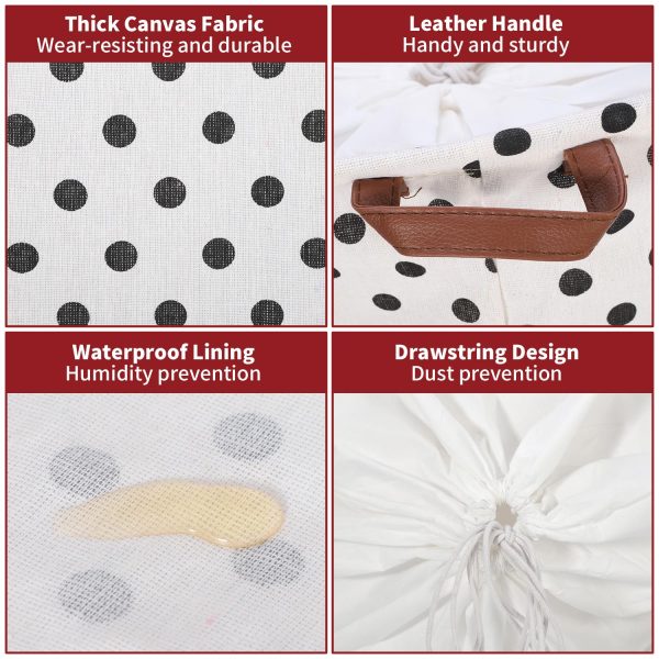 VINSANI DRAWSTRING LAUNDRY BASKET POLKA DOTS 0000334 - Image 4