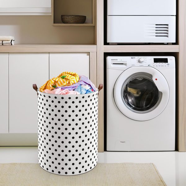 VINSANI DRAWSTRING LAUNDRY BASKET POLKA DOTS 0000334 - Image 2