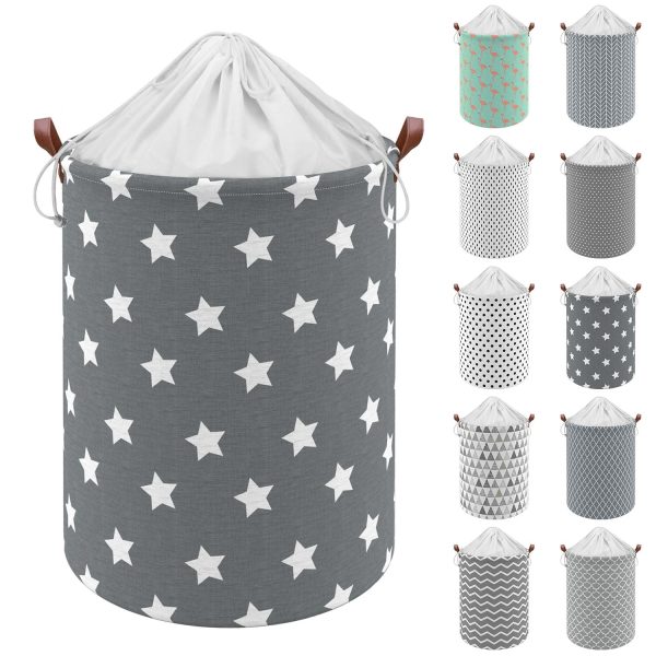 VINSANI DRAWSTRING LAUNDRY BASKET ZIG ZAG STAR 0000330