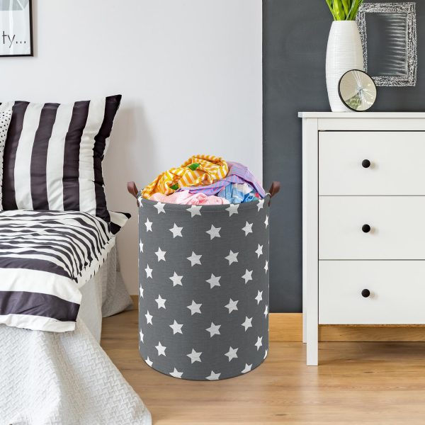VINSANI DRAWSTRING LAUNDRY BASKET ZIG ZAG STAR 0000330 - Image 2