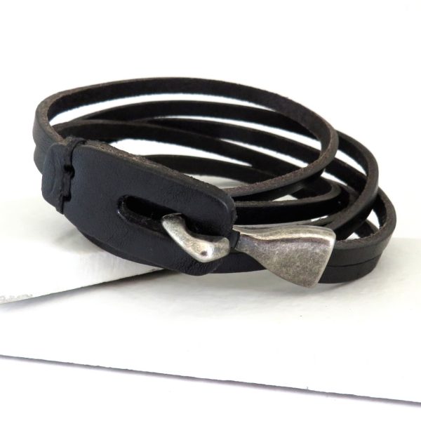Mens Leather Wrap Bracelet - Image 2