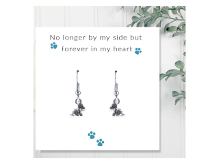 No Longer By My Side - Dog Earrings on Message Card