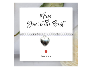 Mum You're The Best Stretch Beaded Bracelet & Card