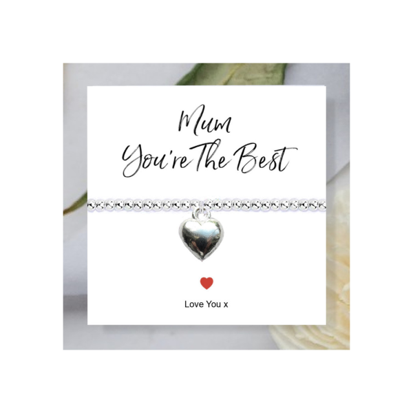 Mum You're The Best Stretch Beaded Bracelet & Card