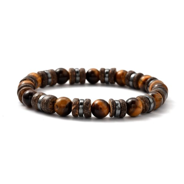 Men's Tigers Eye Beaded Bracelet - Image 4