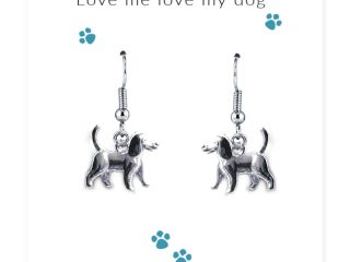Love Me Love My Dog Earrings on Message Card