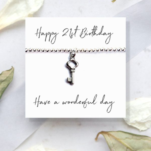 Happy 21st Birthday Bracelet & Message Card - Image 2