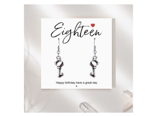 18th Birthday Earrings & Message Card