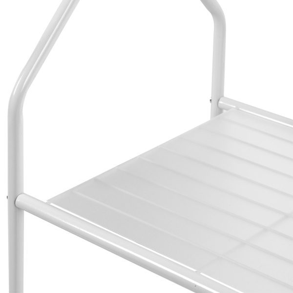 Clothes Rail With Two Shelves in White Powder Coating - Image 7