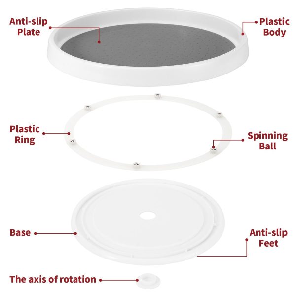 Round Turntable Organizer Multifunctional Non-Slip Spice Rack (Medium) - Image 3