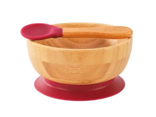 VINSANI BAMBOO BOWL & SPOON SET RED 0000241