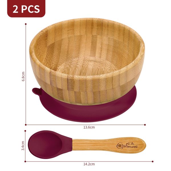VINSANI BAMBOO BOWL & SPOON SET RED 0000241 - Image 5