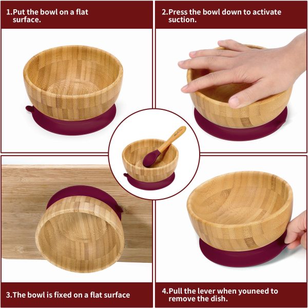 VINSANI BAMBOO BOWL & SPOON SET RED 0000241 - Image 2