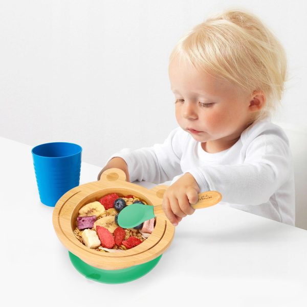VINSANI FROG BAMBOO BOWL & SPOON SET GREEN 0000221 - Image 5