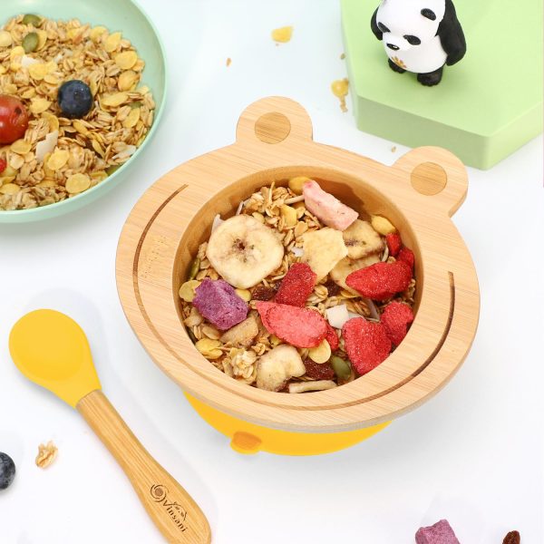 VINSANI FROG BAMBOO BOWL & SPOON SET YELLOW 0000223 - Image 4