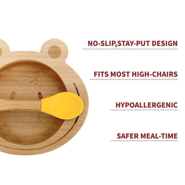 VINSANI FROG BAMBOO BOWL & SPOON SET YELLOW 0000223 - Image 2