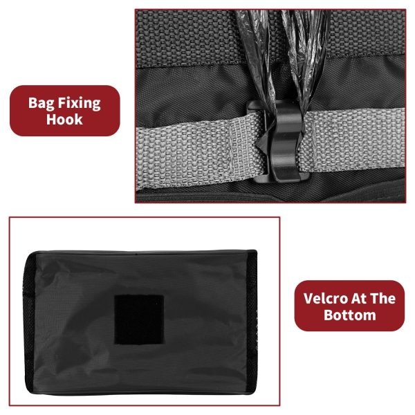 Car Rubbish Bin with Lid Waterproof Leakproof Interior- Large / Black - Image 2