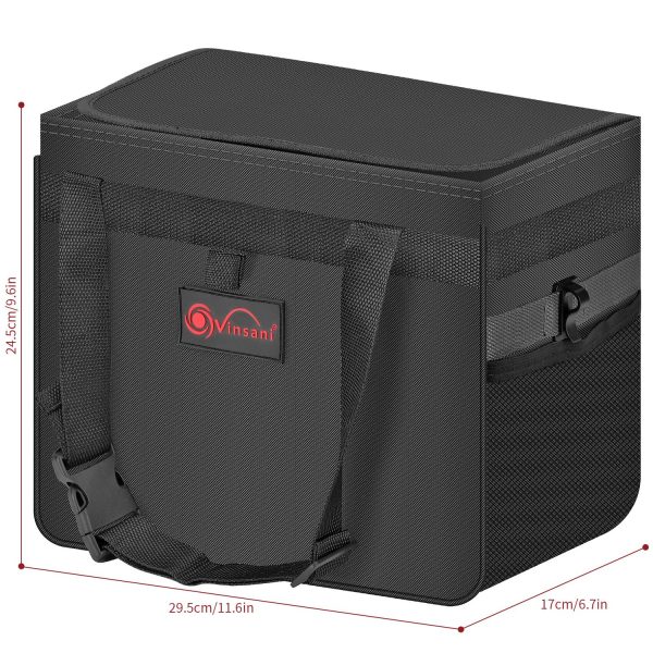 Car Rubbish Bin with Lid Waterproof Leakproof Interior- Large / Black - Image 5