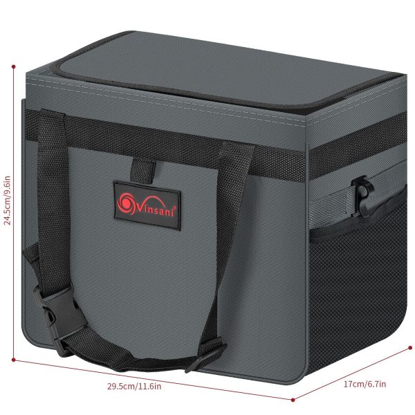 Car Rubbish Bin with Lid Waterproof Leakproof Interior- Large / Grey - Image 5