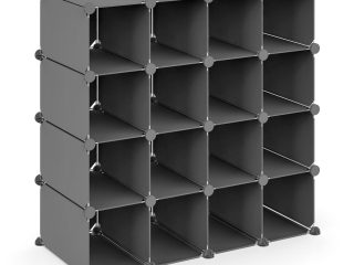 VINSANI 16 PAIR SHOE RACK - GREY 0010007
