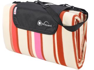 Vinsani Pink Stripe 260X220cm Picnic Rug 0000290