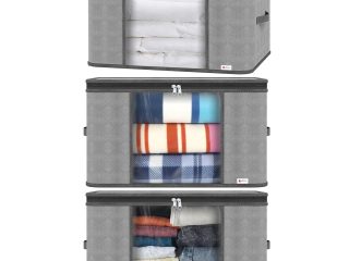 VINSANI 3pc DELUXE STORAGE BAGS LIGHT GREY 0000327